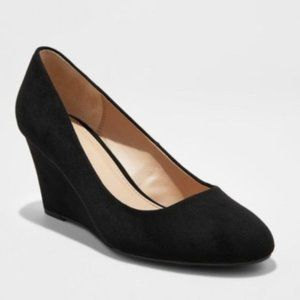 Women's Dot Round Toe Wedge Pumps - A New Day™ 10